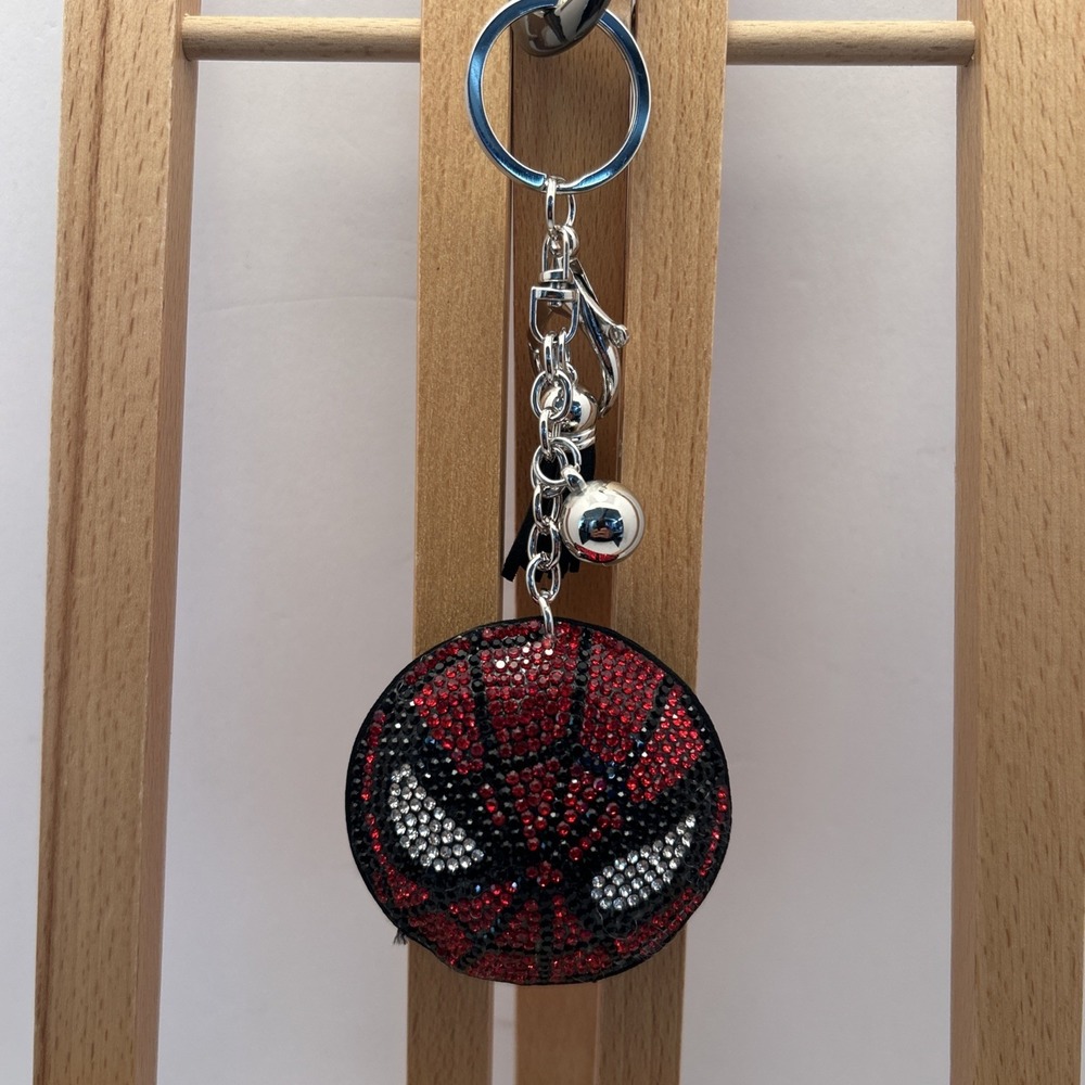 Spiderman Face Bling Bag Charm / Keychain W/ Tassel